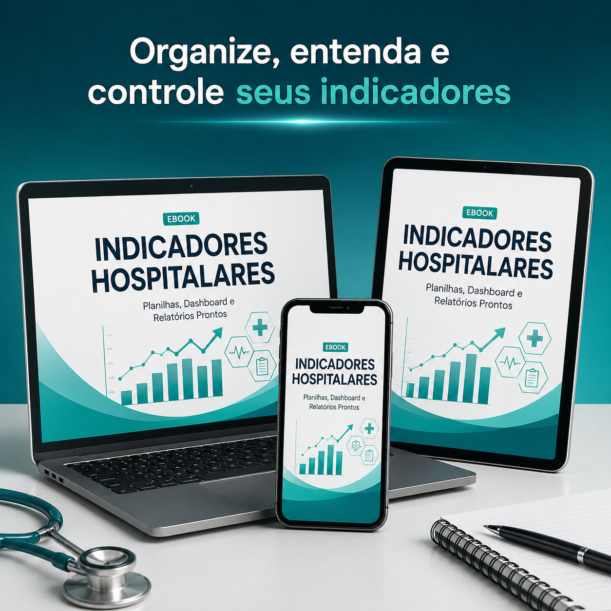 Mockup do produto Indicadores Hospitalares