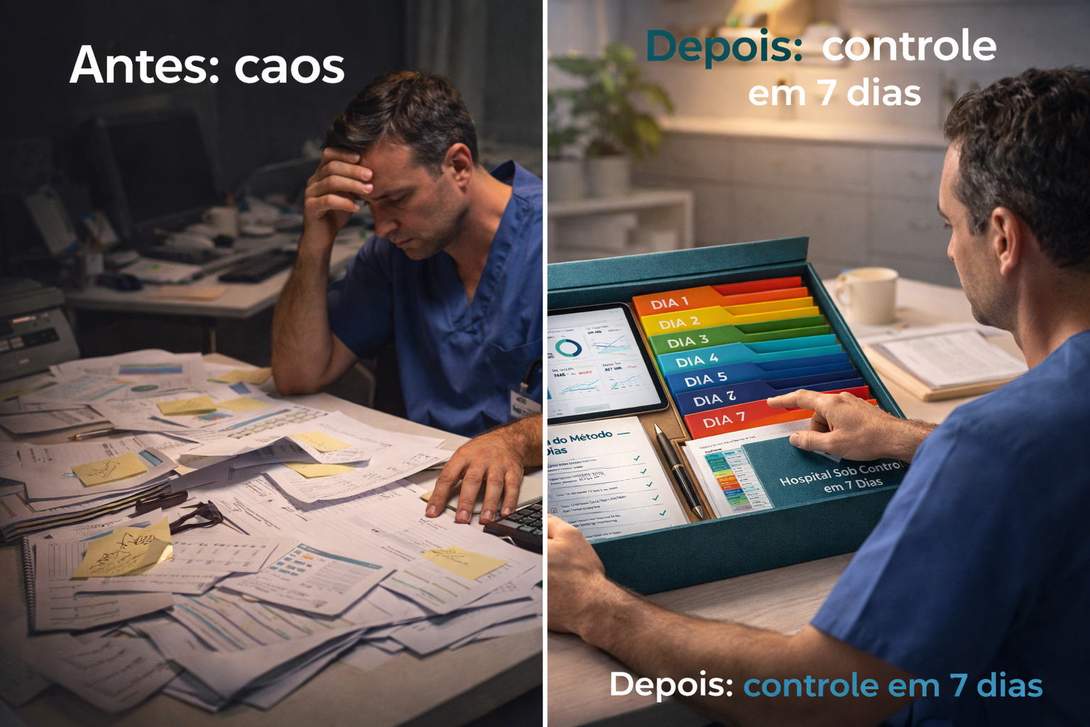 Antes o caos, depois controle em 7 dias